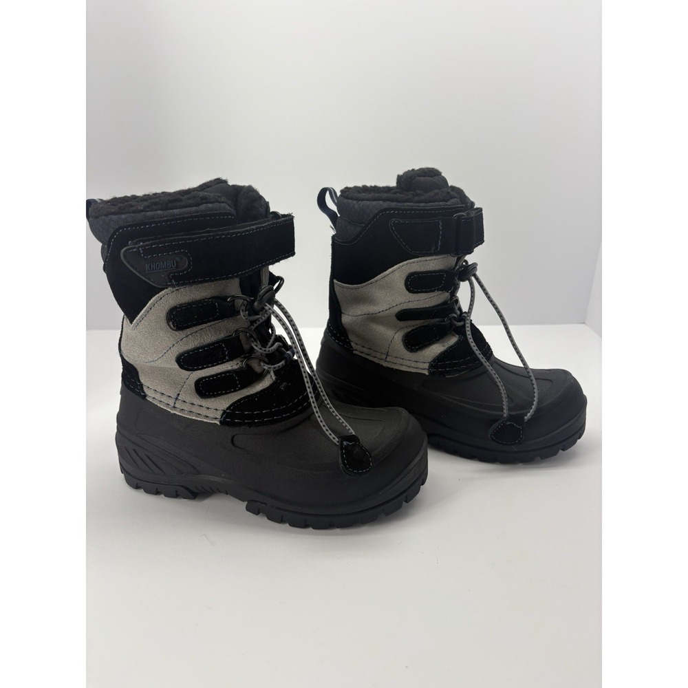 Khombu Kids SnowTracker Waterproof Winter Boots‎ Boys Size 13 Black Gray